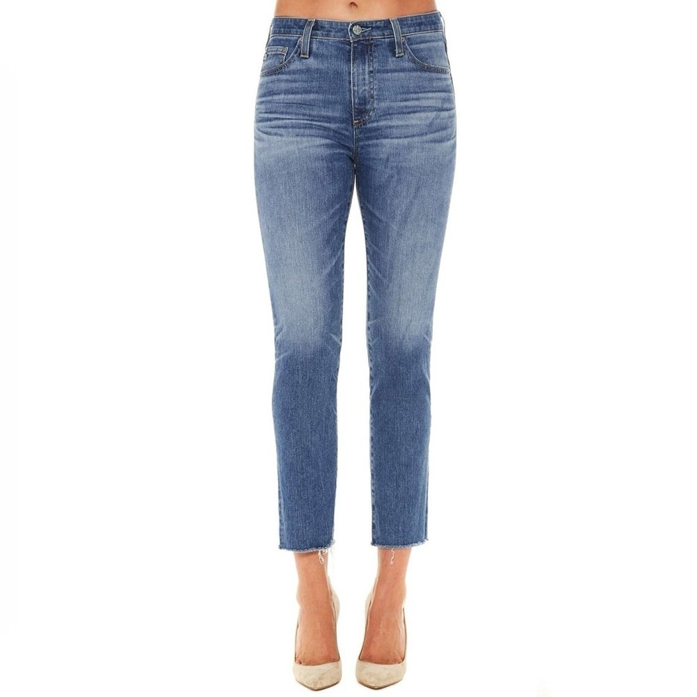 AG Adriano Goldschmied The Isabelle High Rise Straight Crop Blue Jeans Denim 27